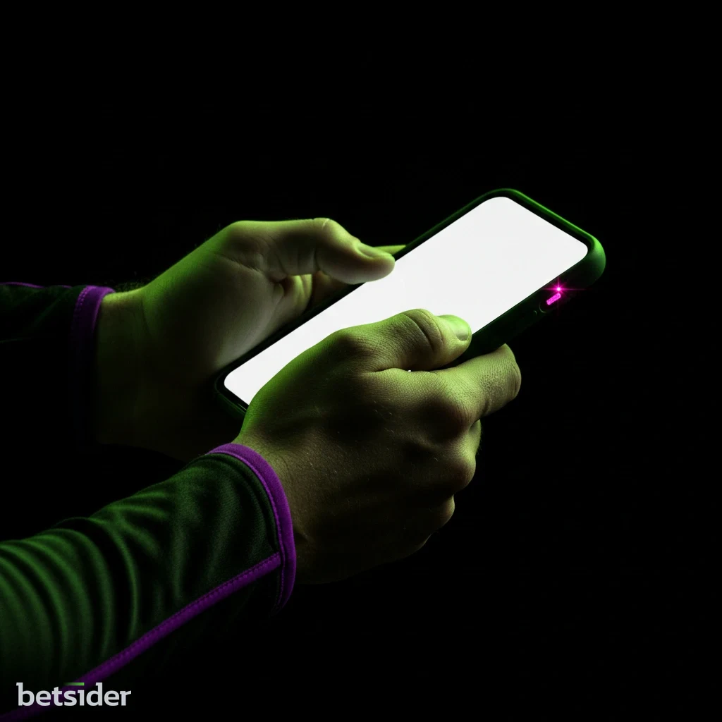 A user holding a tablet showing a live dealer blackjack game in the Betsider casino app.