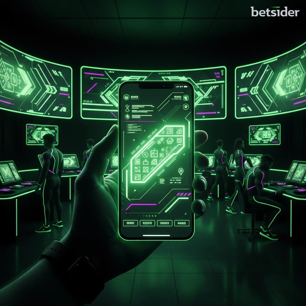 A vibrant slot game with spinning reels displayed on the Betsider mobile app.