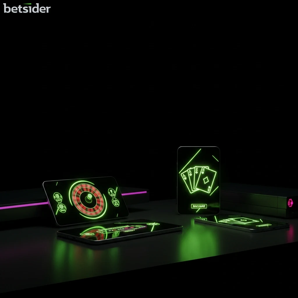 The Betsider live casino lobby on a smartphone, showing available live dealer tables.