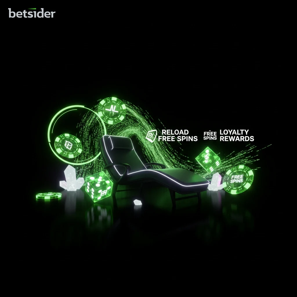 A stack of casino chips and playing cards with a glowing RELOAD text overlay.