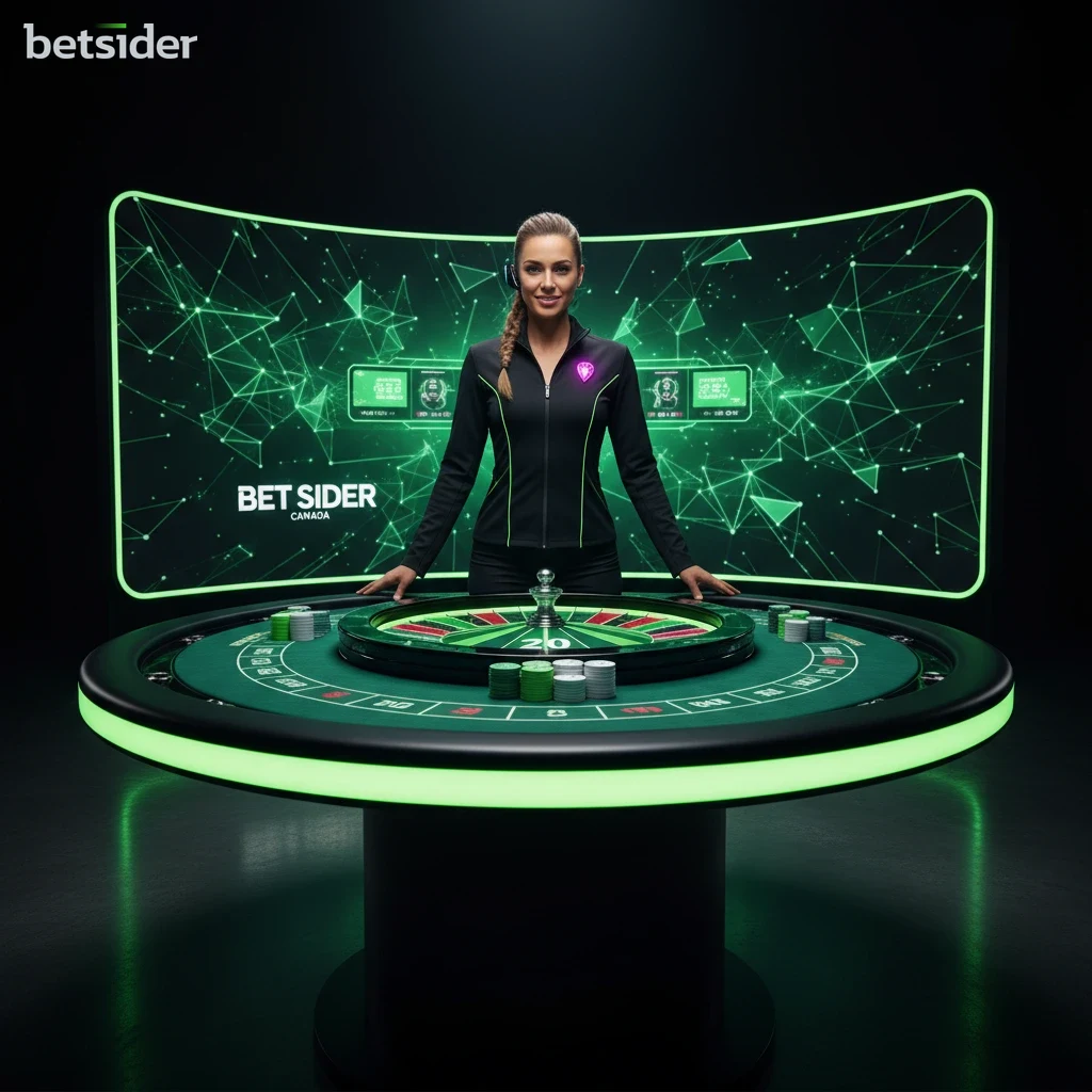 A person holding a smartphone displaying the Betsider online casino game selection on the screen.