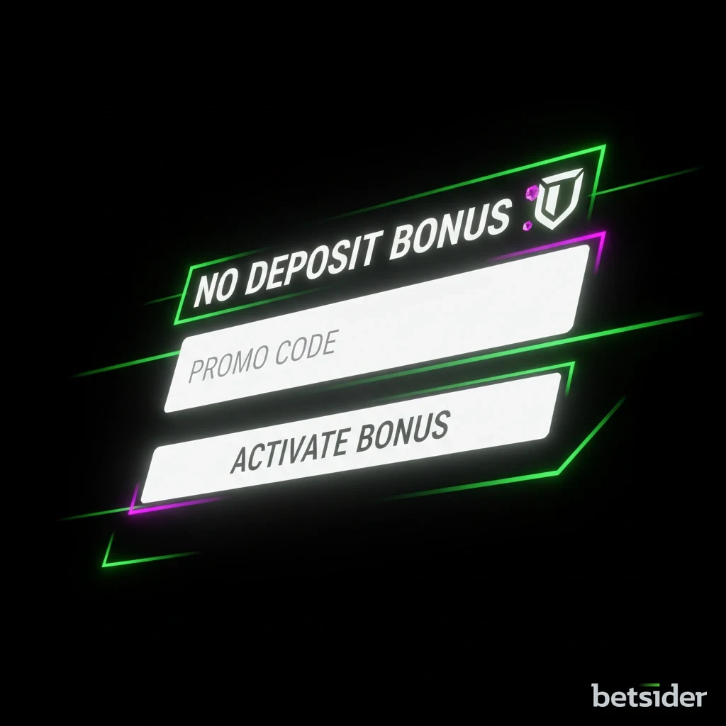 A user interface showing where to enter a bonus code to claim a Betsider no deposit bonus.