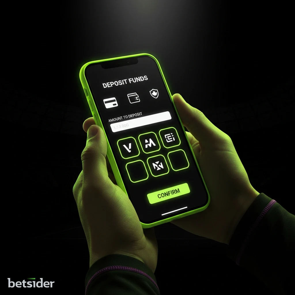 A user making a secure online deposit to their Betsider account on a smartphone.