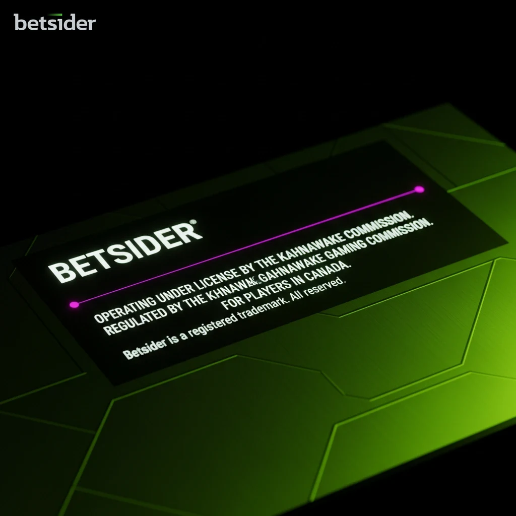 A screenshot of the Betsider website footer showing the official gaming license information.